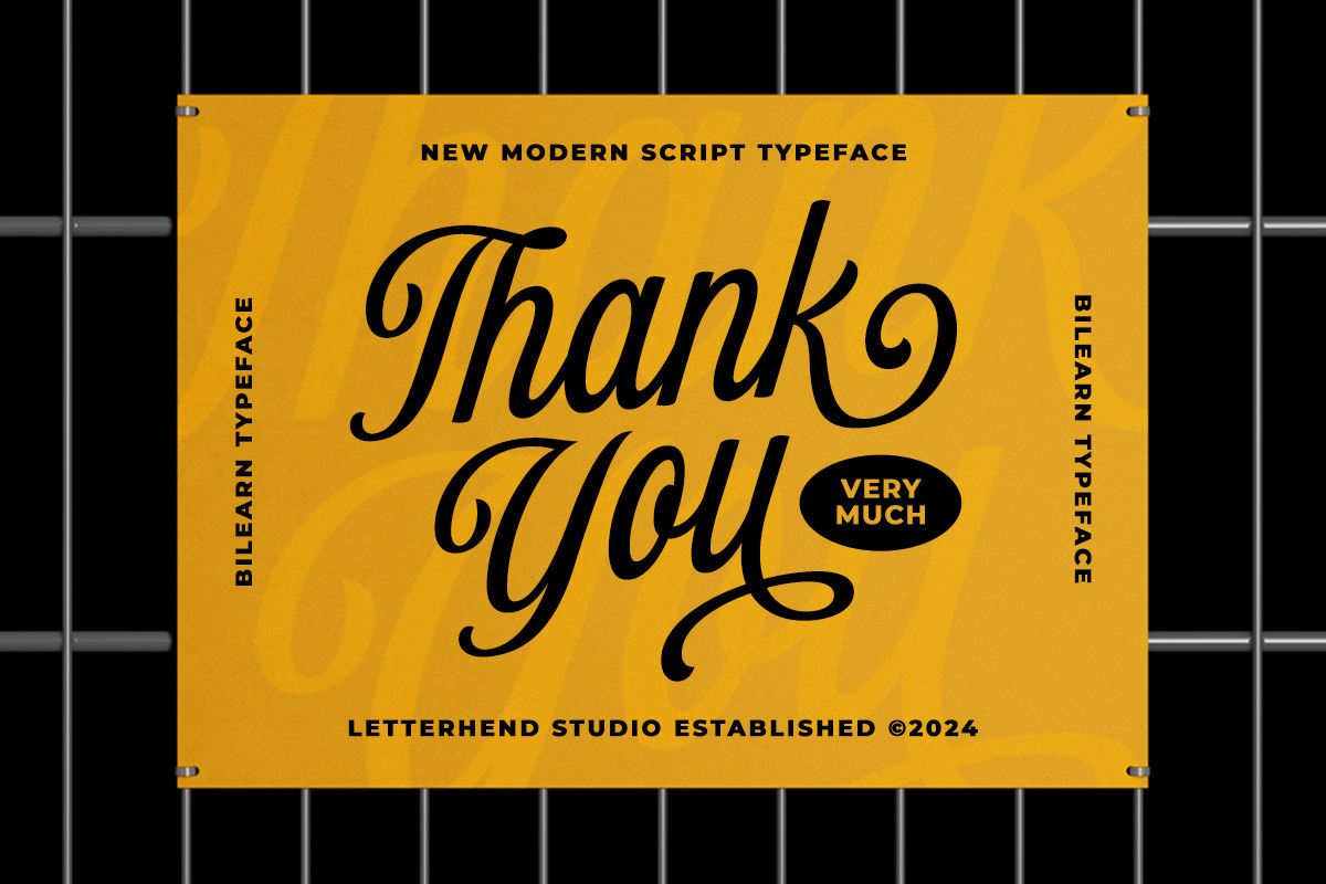 Bilearn Modern Script, a Script Font by Letterhend Studio (Photo 9 of 9)