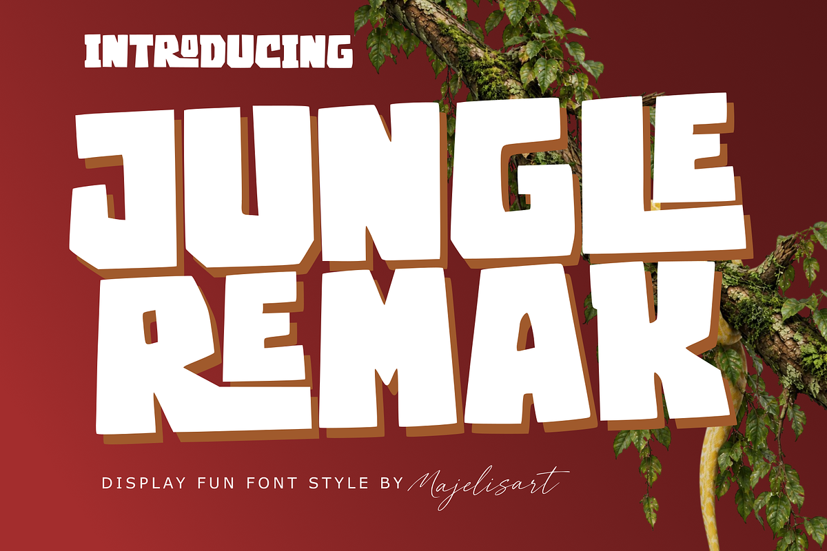 Jungle Remak - Display font, a Handwritten Font by Majelis Art (Photo 1 of 7)