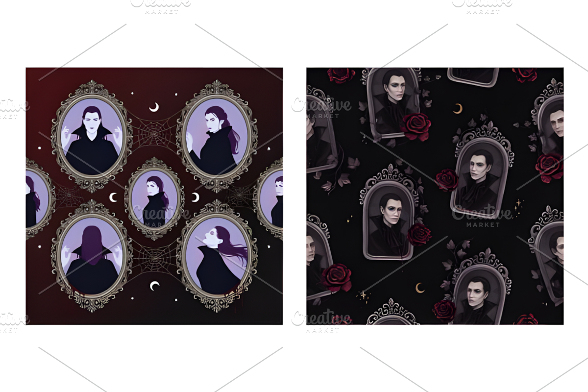 Vampire Gothic Romantic Halloween, a Pattern Graphic by Coco Bloom (Photo 3 of 7)