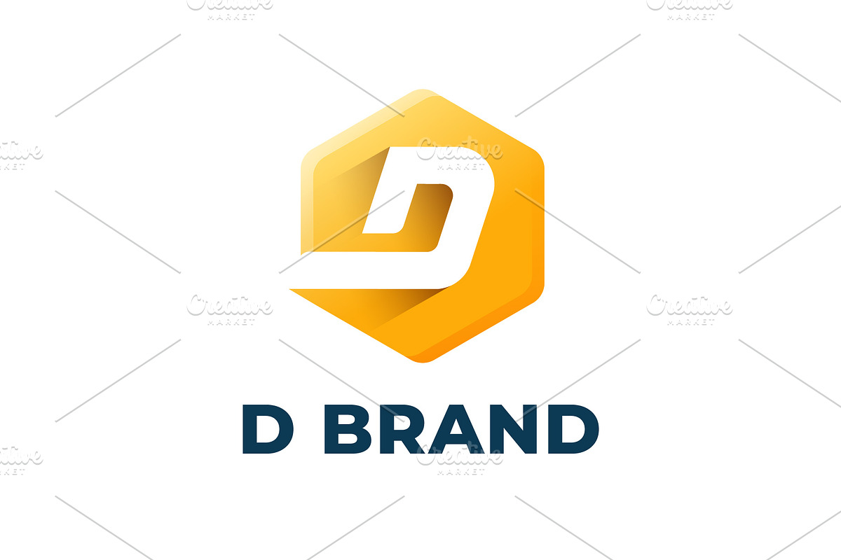 Gold Hexagon D Letter Logo, a Branding & Logo Template by BlackSweet_Studio (Photo 1 of 2)