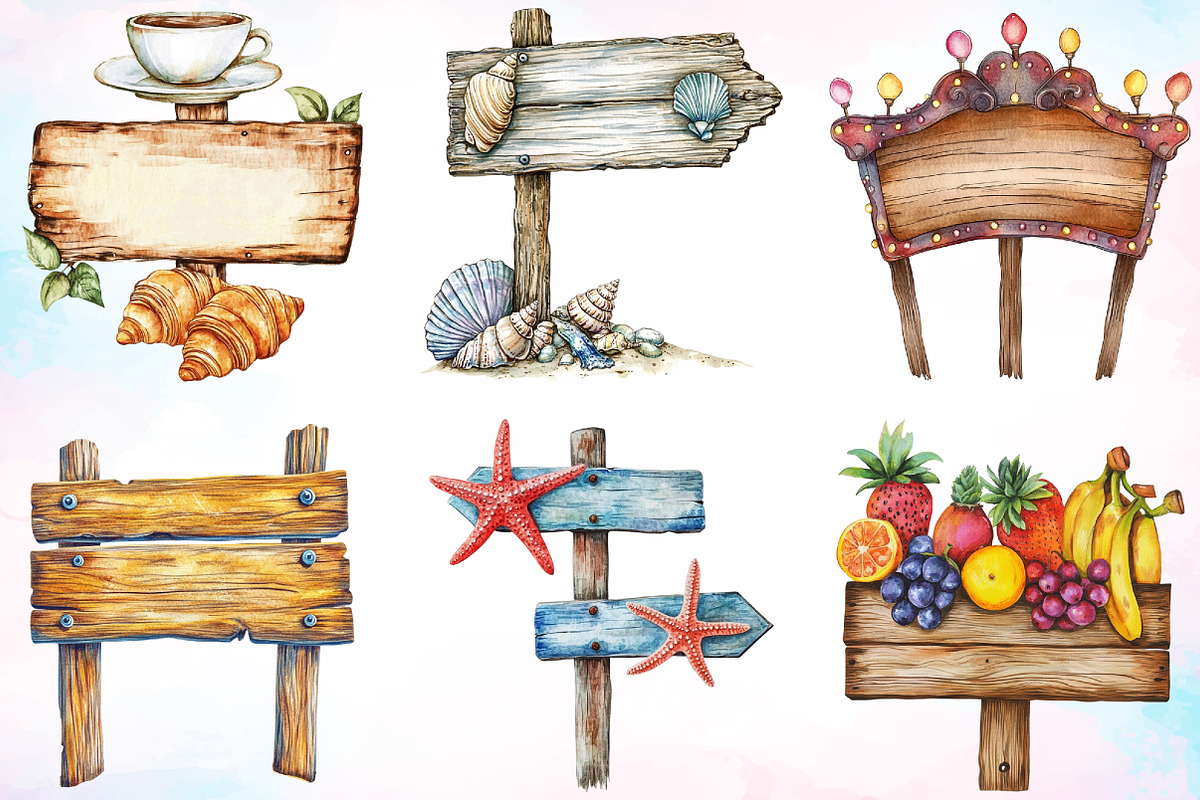 Summer Day Wooden Sign Clipart, an Illustration by Canvas Craft (Photo 4 of 4)