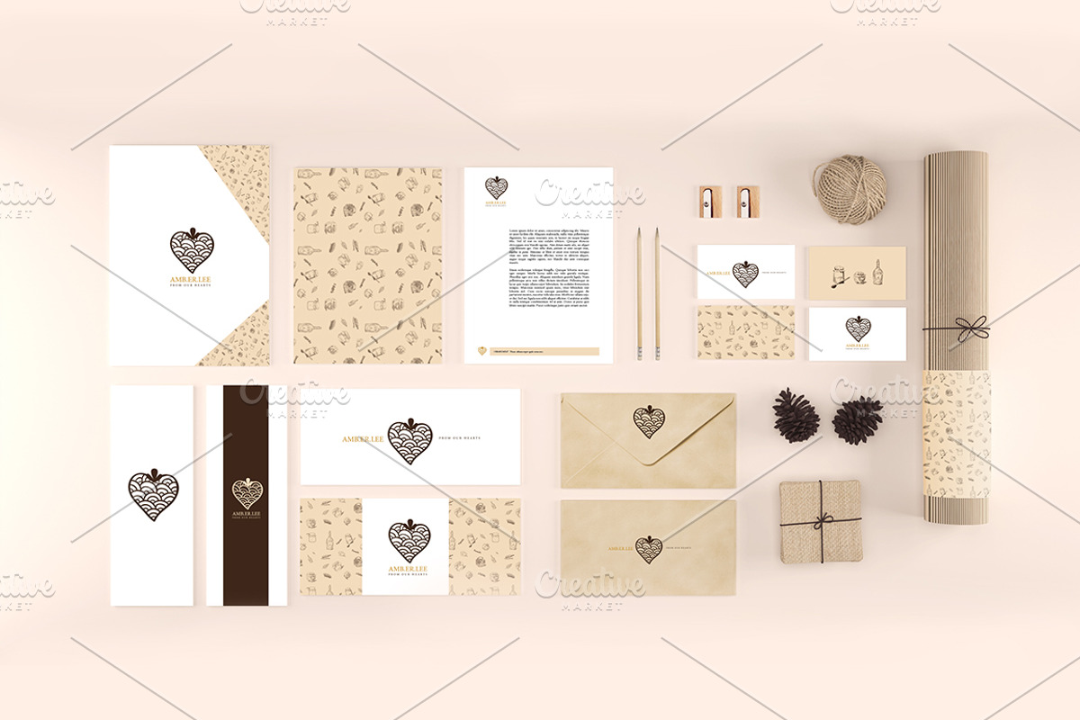 Organic Stationery/Branding Mock-Up, a Product Mockup by KatjaPotokar (Photo 1 of 3)