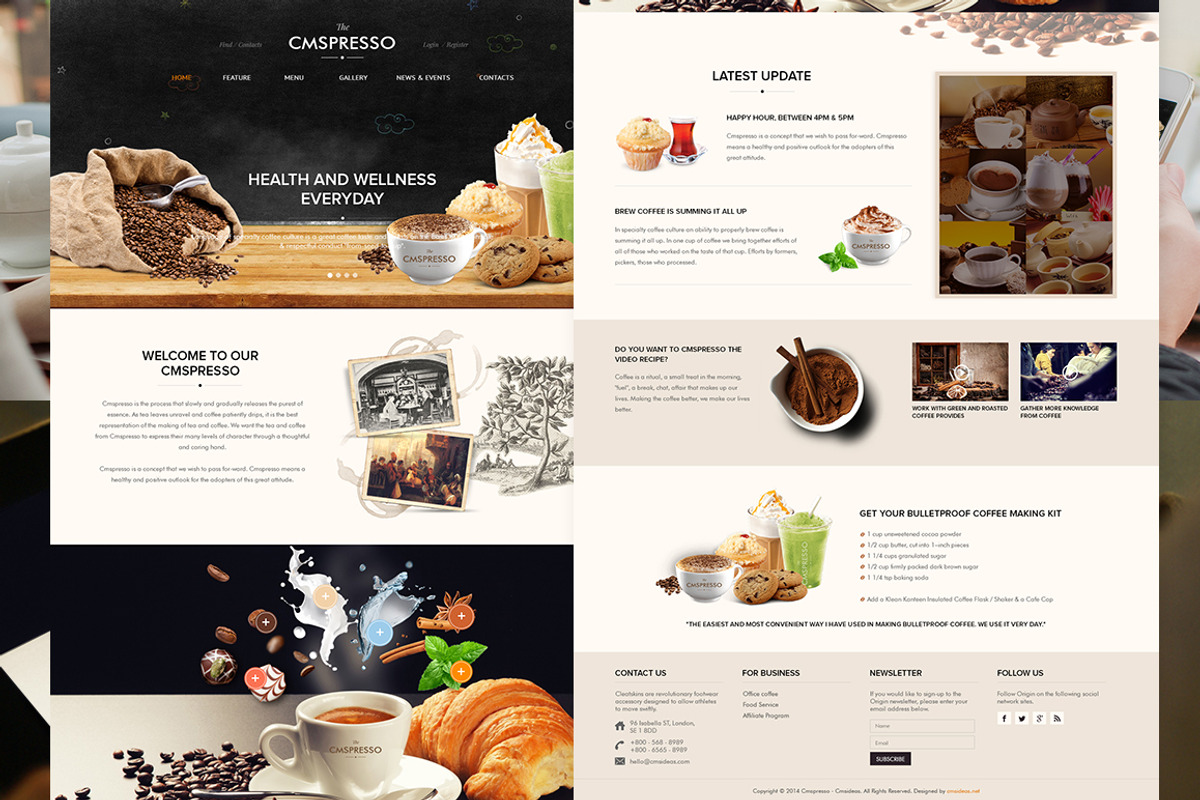 Coffee Wordpress Theme, a WordPress Template by Cmsideas (Photo 2 of 5)