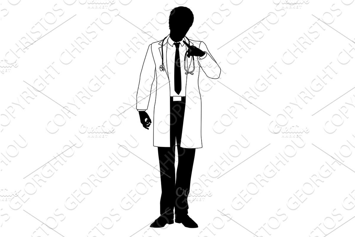 Doctor Man Medical Silhouette, a Healthcare Illustration by Christos Georghiou