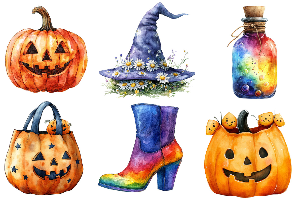 Groovy Halloween Element Clipart, an Illustration by Designworld (Photo 3 of 6)