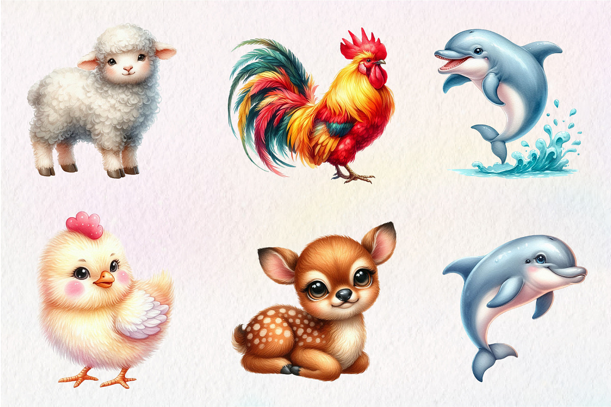 Cute Animals Clipart, an Illustration by CreationArt (Photo 4 of 5)