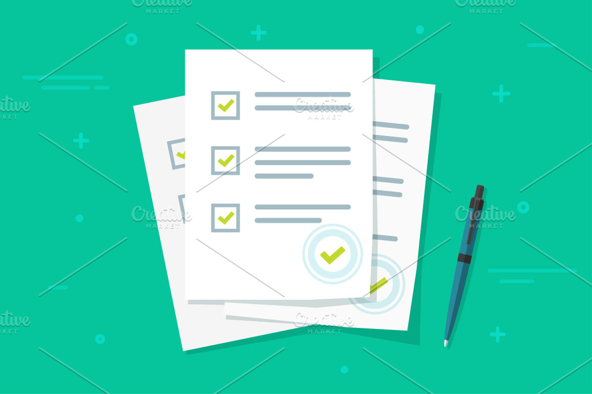 Document Survey Exam Form Vector Set, an Illustration by vladwel (Photo 1 of 3)