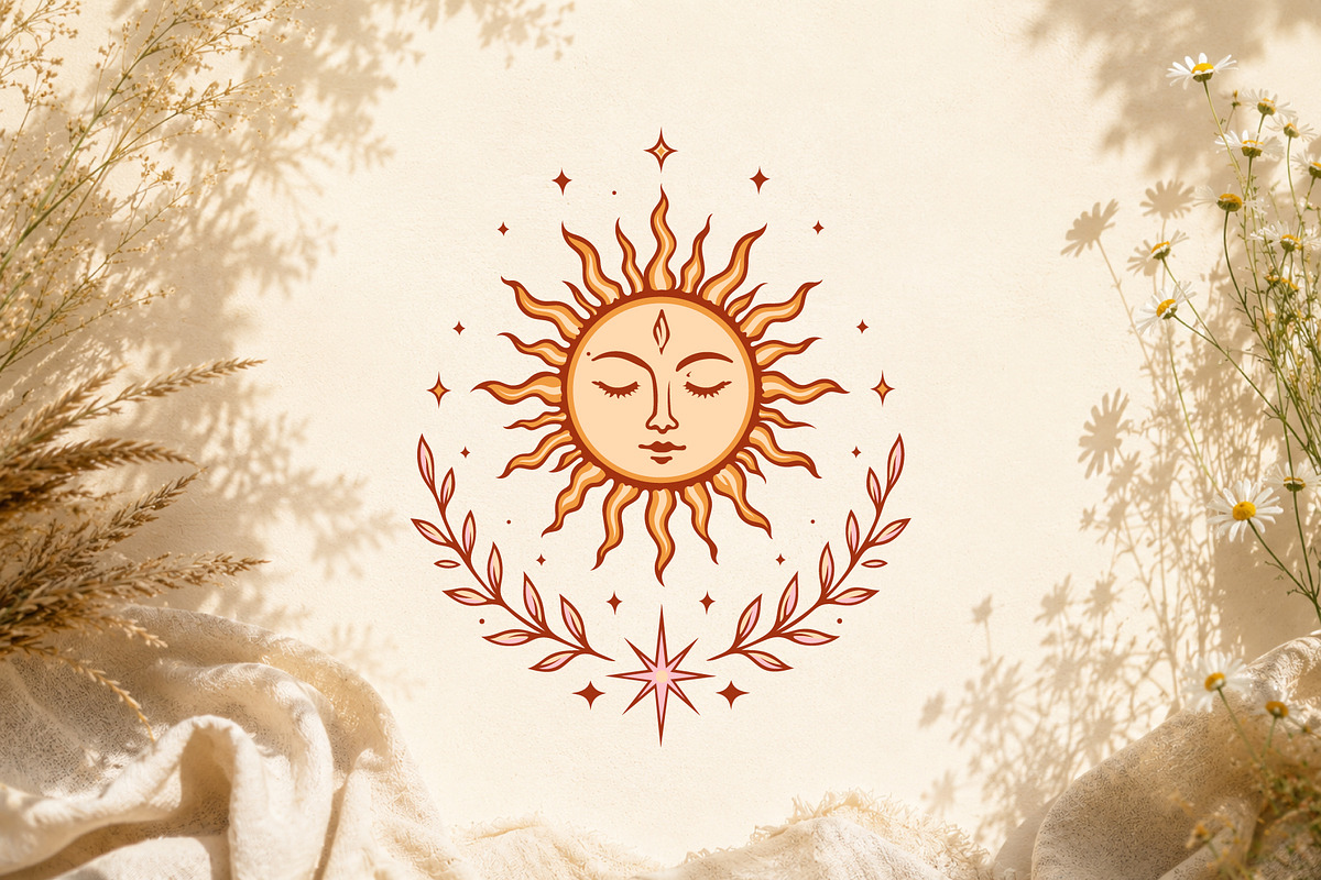 Midsummer Sun God & Goddess Symbols, a Seasonal Illustration by Christine Krahl (Photo 3 of 11)