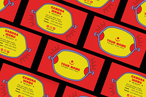 Comic Style Red Color Card Visit, a Card Template by iDoodle Studio