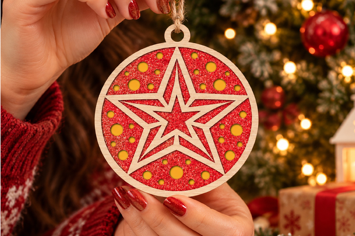 Christmas Star Ornament SVG File, an Object Graphic by Libby Wishes (Photo 2 of 3)
