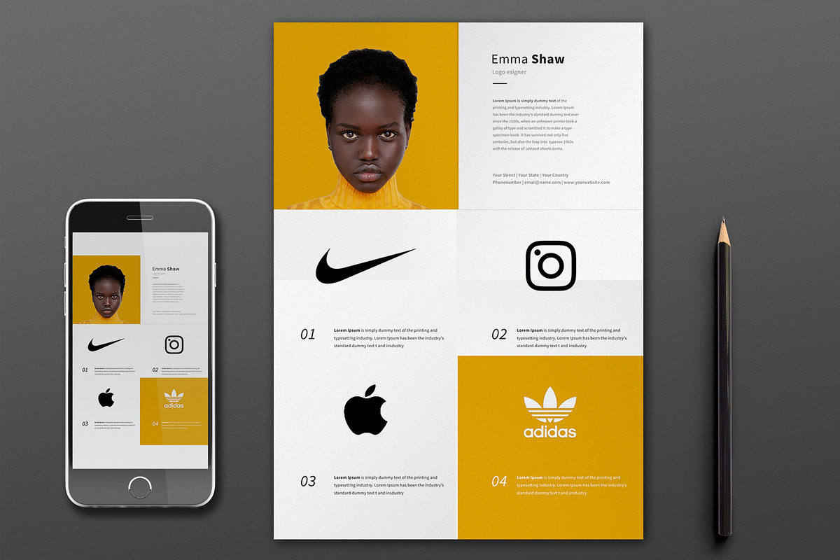 Emma Resume Template, a Resume Template by Nina Shaw (Photo 3 of 11)