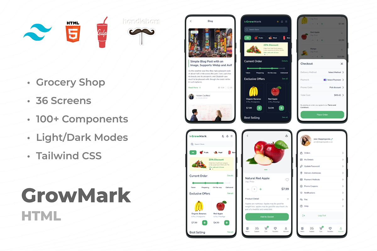 GrowMark - Grocery HTML Template, a HTML Template by Mobius Studio