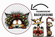 Peeking Christmas Animal Clipart, an Illustration by Libby Wishes (Thumbnail 4 of 7)
