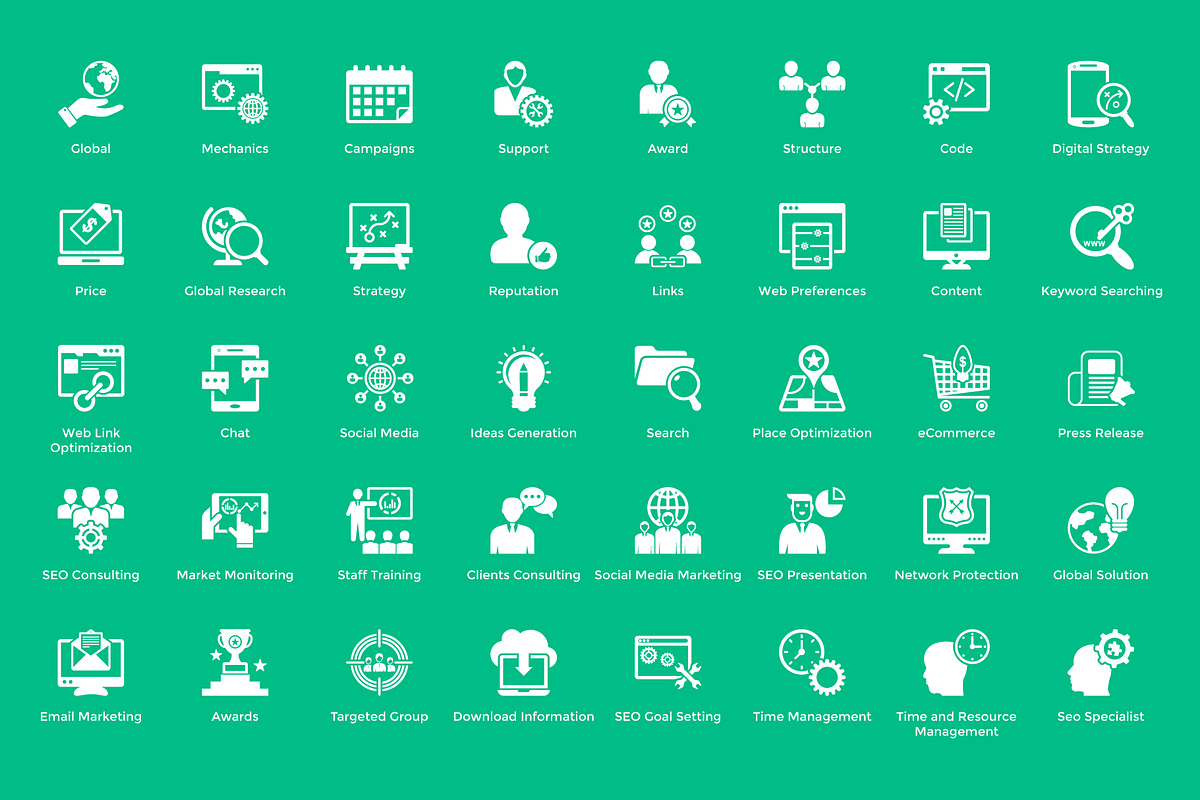 216 Seo and Marketing Vector Icons, a Solid Icon by Vectors Market (Photo 5 of 7)