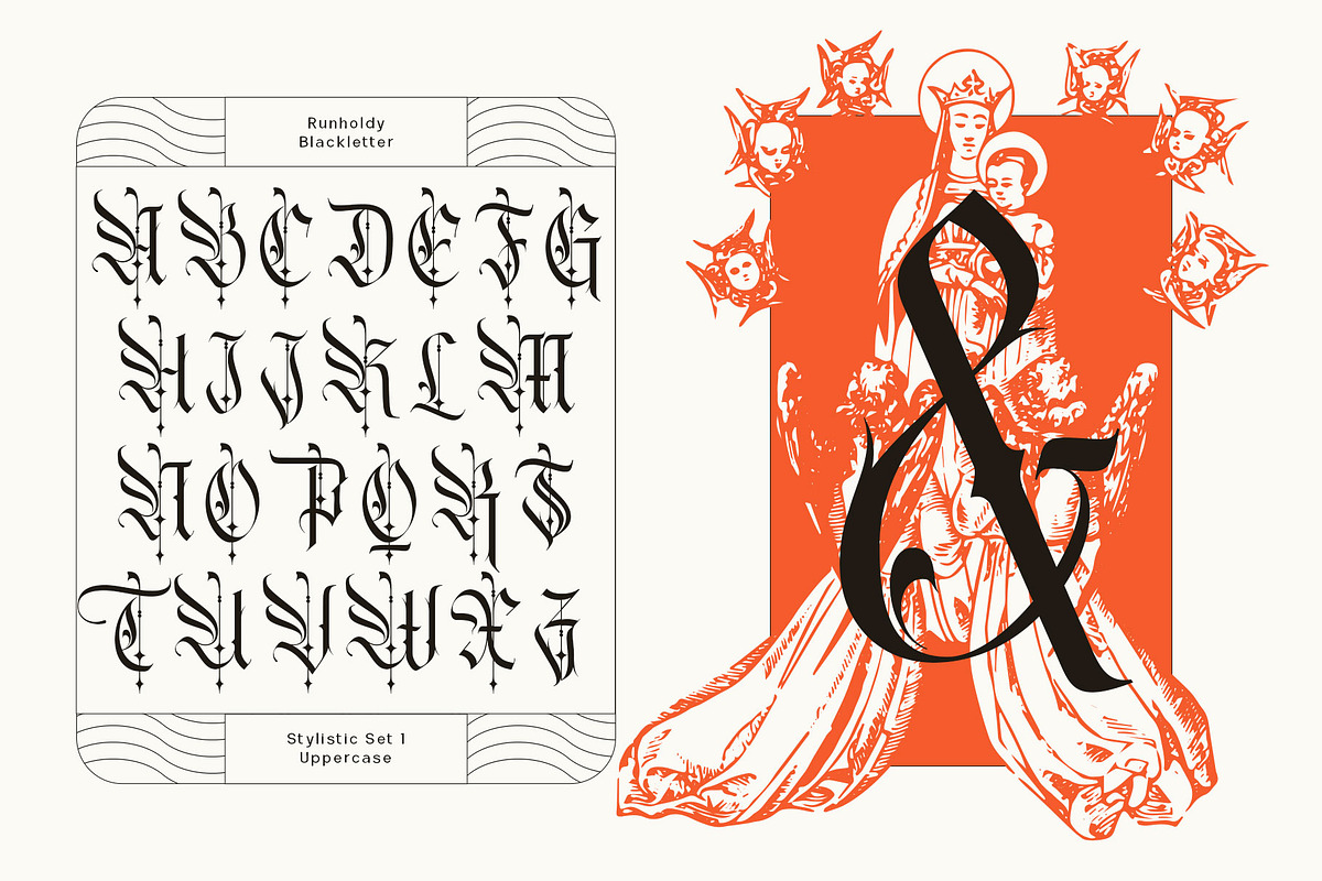 Runholdy Typeface, a Blackletter Font by alit design (Photo 14 of 15)