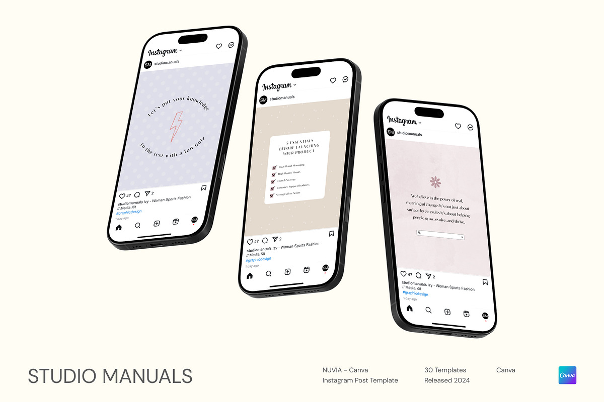 NUVIA - Canva Instagram Post Templat, a Social Media Template by Studio Manuals (Photo 3 of 8)