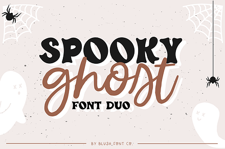 Spooky Ghost Halloween Font Duo, a Script Font by Blush Font Co.