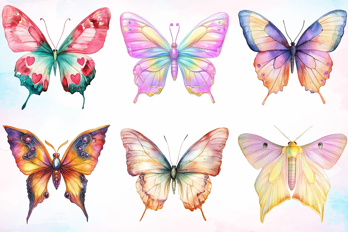 Colorful Drawing Butterfly Clipart, an Animal Illustration by Canvas Craft (Photo 2 of 3)