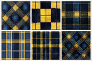 Blue & Yellow Tartan Plaid Pattern, an Illustration by RobertsArt (Thumbnail 4 of 4)
