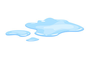 Water spill puddle. Blue, an Illustration by Things for designers