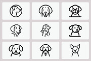 Dog Head Icons Minimalist Outline, an Animal Illustration by Vectorium Studio (Thumbnail 2 of 4)