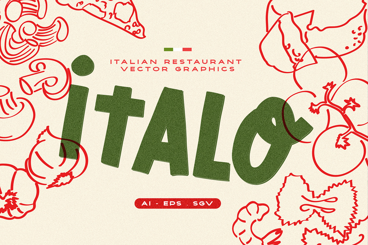 Italian Food Restaurant Line Vectors, a Graphic by tomodachi studio (Photo 1 of 7)