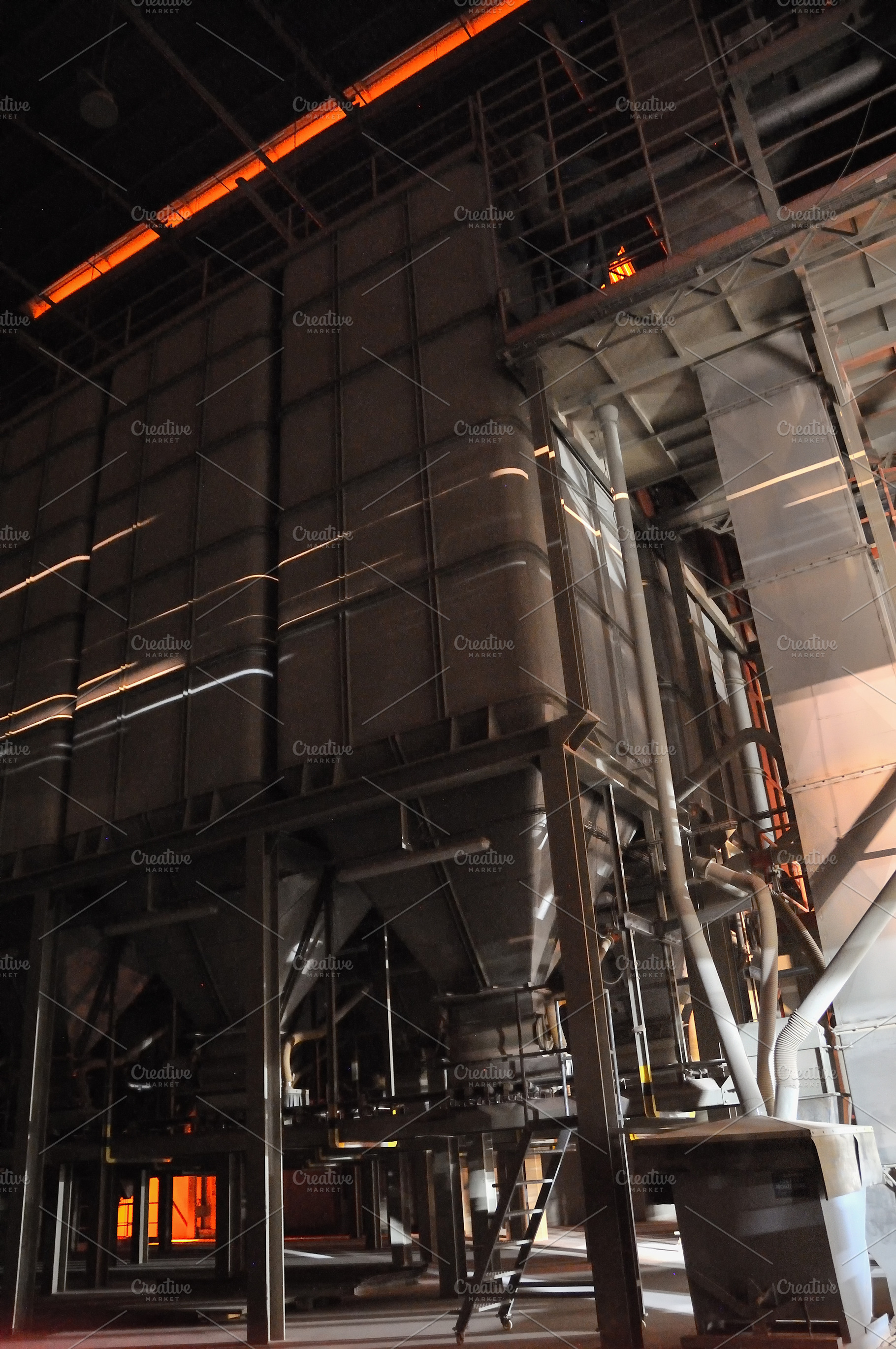 Large Metal Silos in Ceramic Production Plant, an Industrial Photo by Davizro's Market