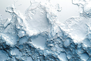 A close-up view of bubbly water texture with a translucent blue hue, revealing, a Background Photo by ImageMir