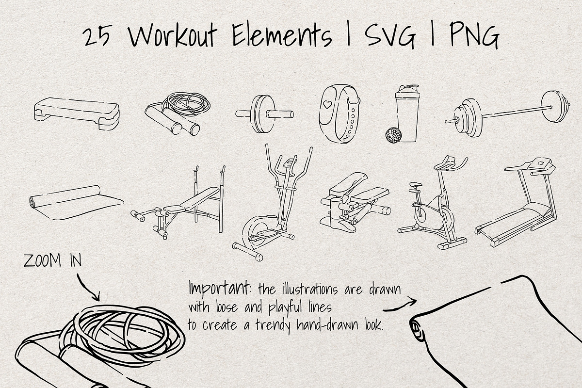 Workout Time | Whimsical Sketch Set, a Sport Illustration by Artalia (Photo 3 of 4)