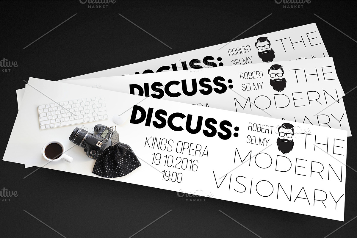 Minimalist Convention Ticket, an Invitation Template by Konakchiev (Photo 1 of 3)