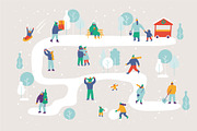 Winter People Flat Vector Set, a Person Illustration by Vector_Art (Thumbnail 7 of 16)
