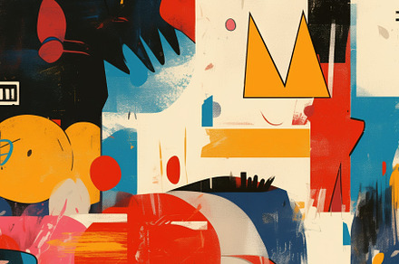 A vibrant abstract artwork featuring bold colors and geometric shapes, with a s, a Wallpaper Graphic by Textures & Backgrounds