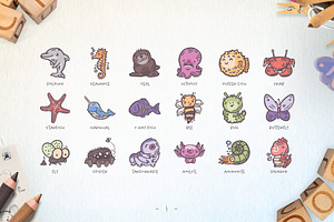 Cute Animals Hand-drawn Icons