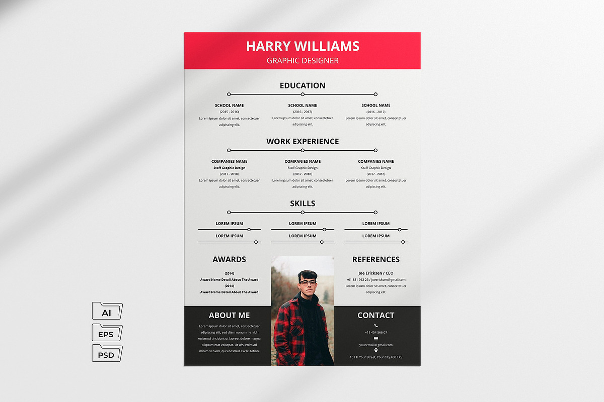 CV Resume Template, a Resume Template by Jiwstudio (Photo 2 of 2)