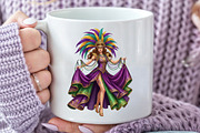 Mardi Gras Girl Sublimation PNG, an Illustration by Black Bird Studio (Thumbnail 3 of 3)
