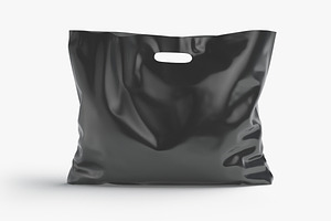 Black Wide Plastic Bag 3D Model