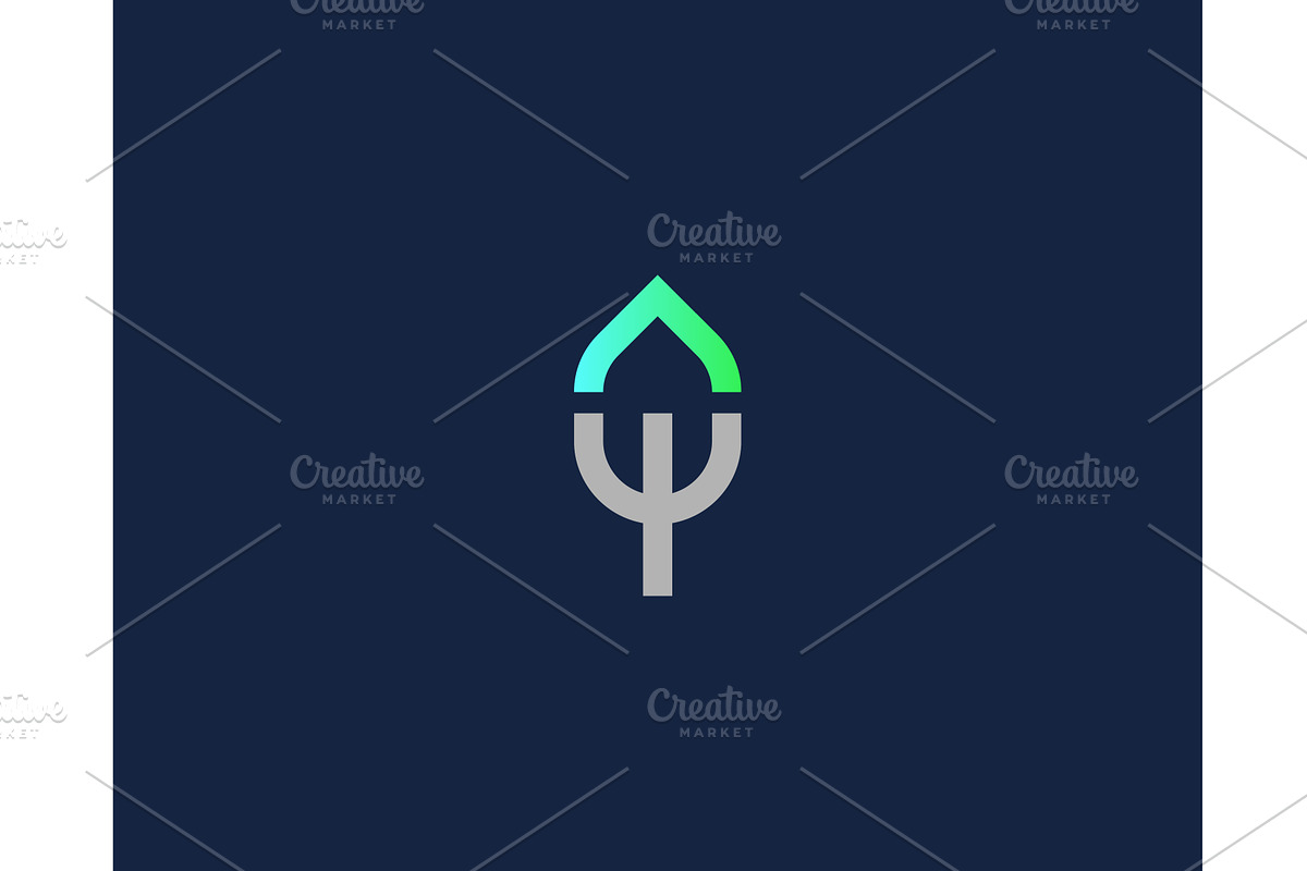 A leaf and fork minimalistic logo, a Food Illustration by Bureau
