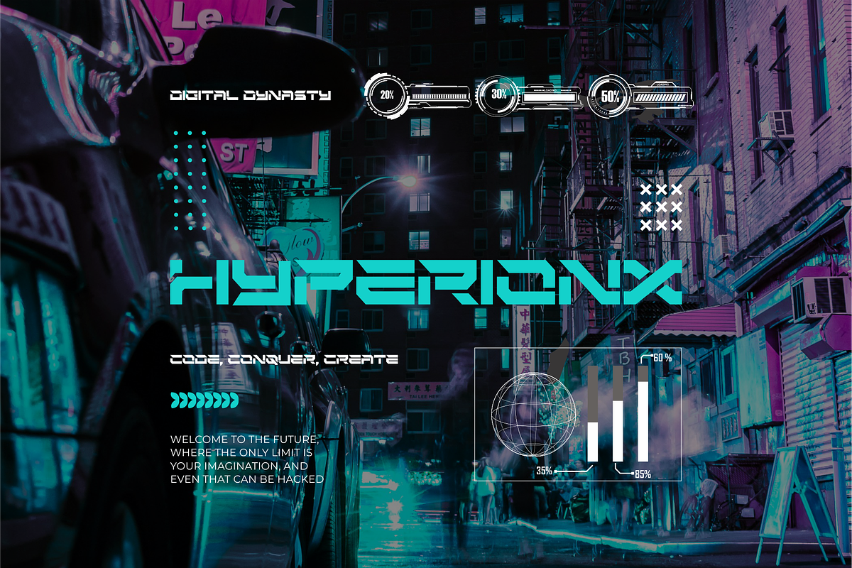 MOREXIN - Futuristic Cyberpunk Font, a Font by Vroz Studio (Photo 5 of 7)