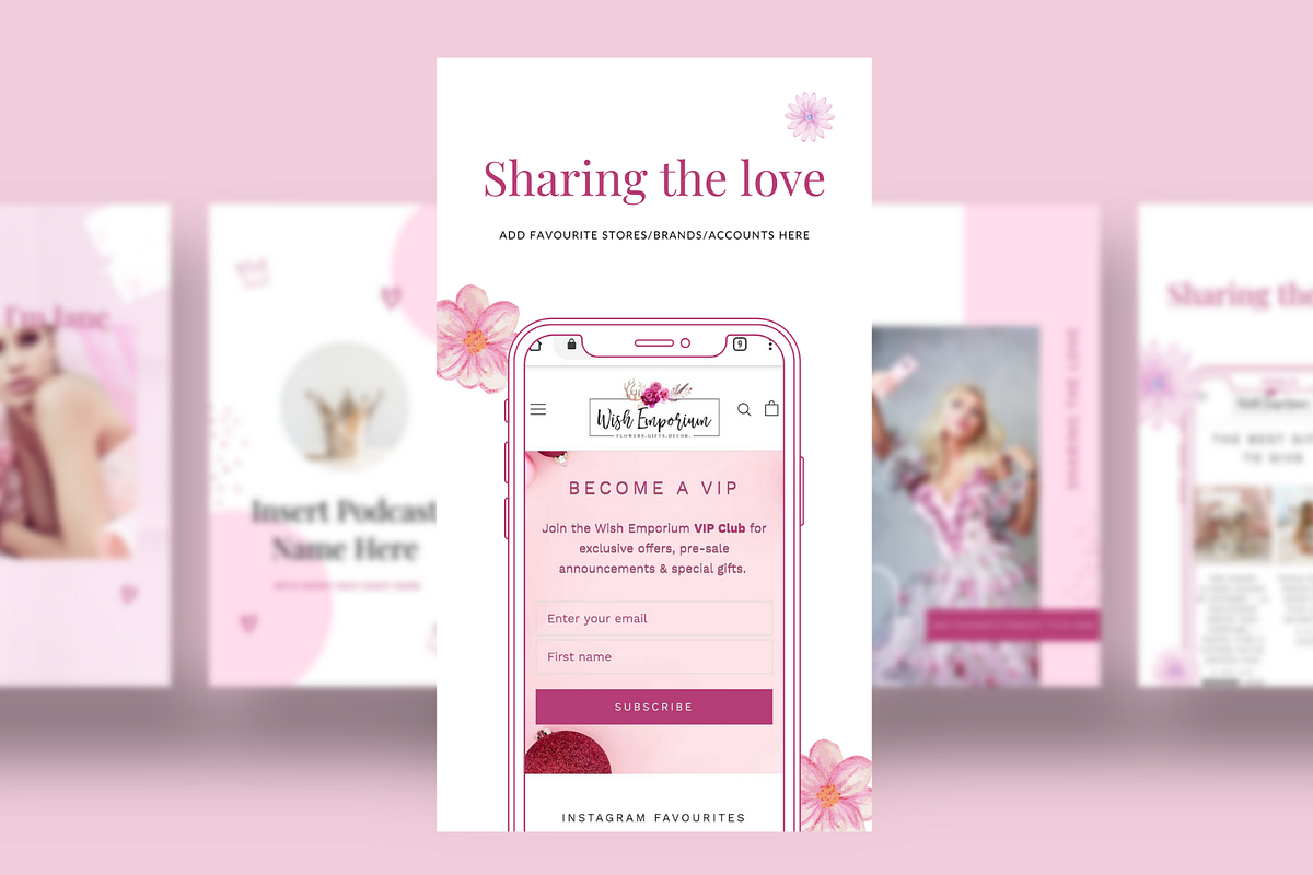 Pink Princess Social Media Templates, a Social Media Template by Marketing Your Brand (Photo 4 of 10)