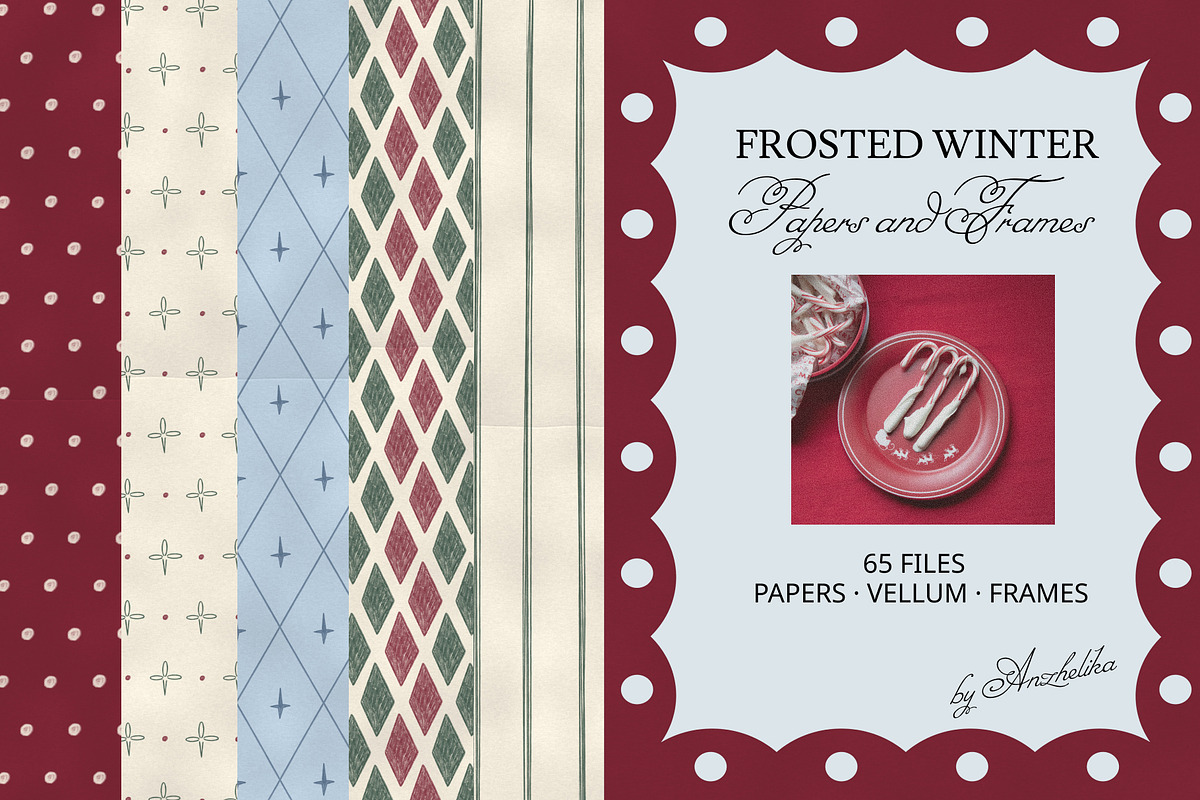Frosted Winter Papers and Frames, a Background Graphic by Anzhelika (Photo 1 of 10)