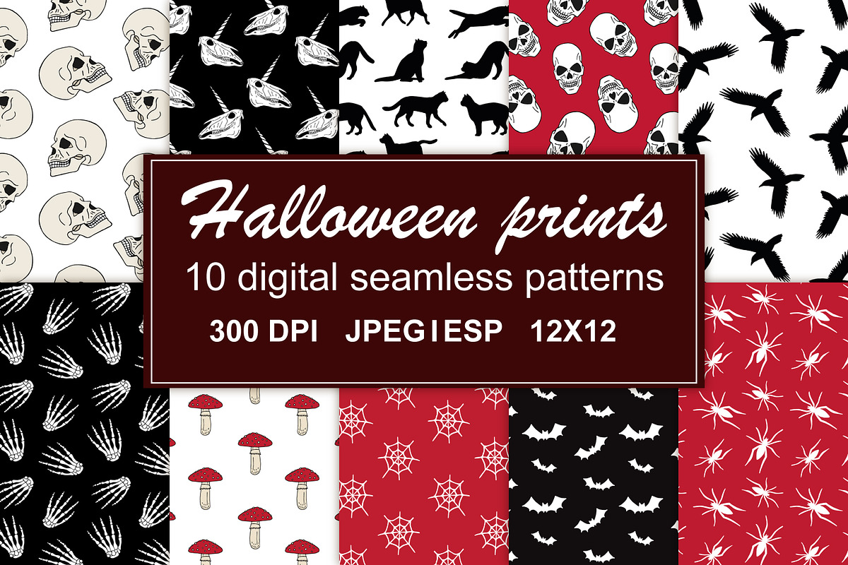 Halloween seamless patterns set, a Pattern Graphic by Swetsol (Photo 1 of 9)