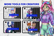 215 Furry Male Head Procreate Stamps, a Brush Add-On by Selentaori Studio (Thumbnail 13 of 13)