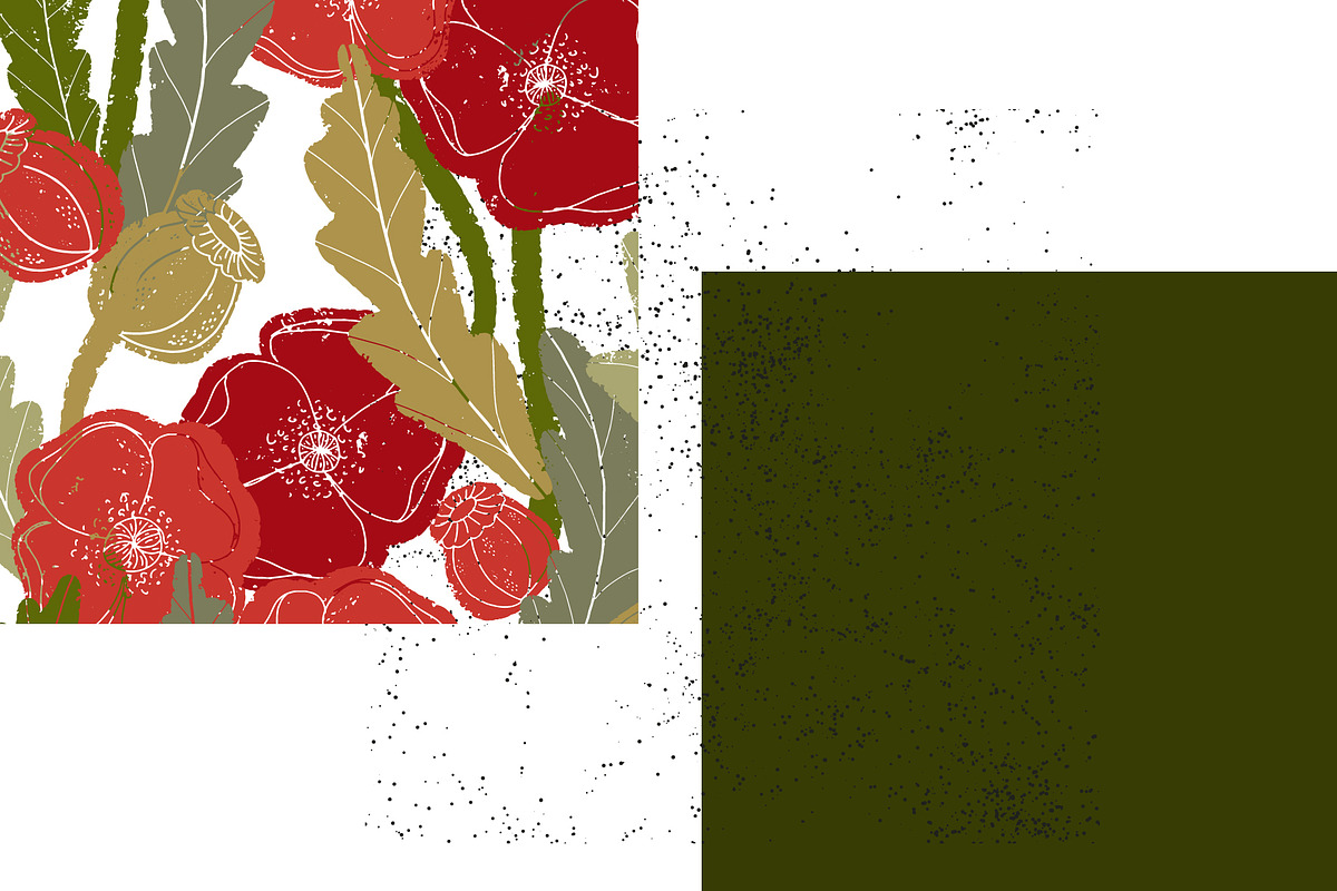 Poppy Botanical Lino, a Pattern Graphic by NayaChu (Photo 9 of 9)