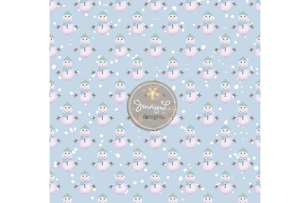 Snowman Digital Papers & Clipart, an Illustration by JennyL Designs (Photo 3 of 4)
