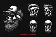 10 Bundle Dark Art Hipster Skull, an Illustration by Morspective (Thumbnail 5 of 7)