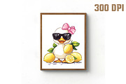 Watercolor Cute Baby Duck PNG, an Illustration by Libby Wishes (Thumbnail 3 of 6)