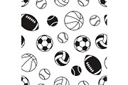 Sport balls seamless pattern, a Sport Illustration by LadadikArt (Thumbnail 1 of 3)