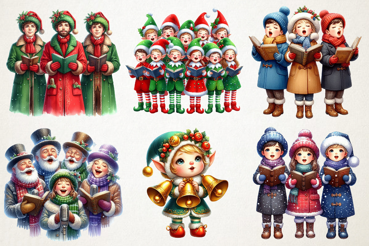 Joyful Carol Singers Christmas Png, an Illustration by RobertsArt (Photo 2 of 4)