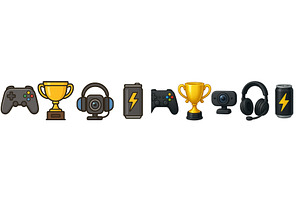 Game-related icons featuring, a Technology Illustration by ZinetroN