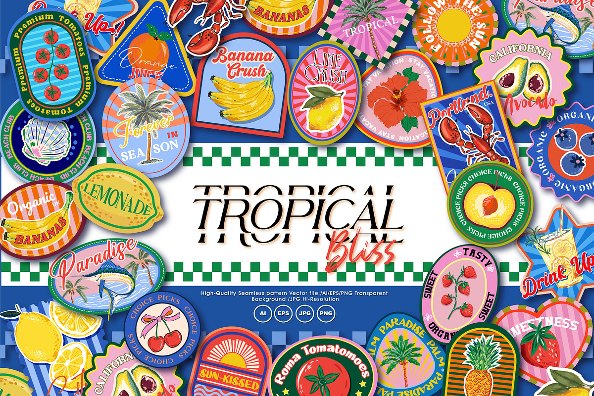 Tropical Bliss, a Pattern Graphic by MSNTY STUDIOX (Photo 1 of 31)